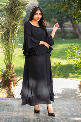 Dhaga Stitched 2 Piece Summer Suit-Pepolka Black