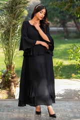 Dhaga Stitched 2 Piece Summer Suit-Pepolka Black