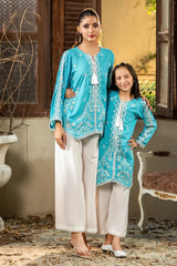 Dhaga Stitched Summer Women Suit-Sky Is Blue