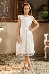 Dhaga Stitched Summer Kids Suit-Serene Bloom