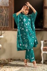 Dhaga Stitched Summer Women Suit-Green sky