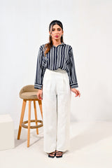 WestWalk By Mashrib Western Shirts Suit-Black Stripes Linen Shirt