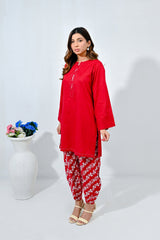 Print Power By Mashrib Stitched 2 Piece Summer Suit-Courage - 2pc