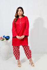 Print Power By Mashrib Stitched 2 Piece Summer Suit-Courage - 2pc