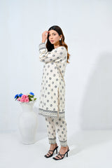 Print Power By Mashrib Stitched 2 Piece Summer Suit-Resolve - 2pc