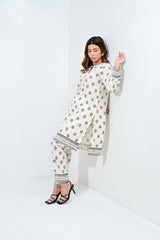 Print Power By Mashrib Stitched 2 Piece Summer Suit-Resolve - 2pc