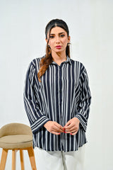 WestWalk By Mashrib Western Shirts Suit-Black Stripes Linen Shirt