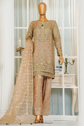 Jashn By HZ Stitched 3 Piece Luxury Formals Suit-HZK-207-Golden