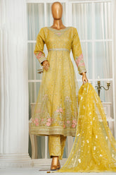 Jashn By HZ Stitched 3 Piece Luxury Formals Suit-HZK-208-Yellow