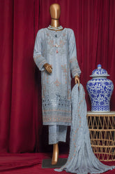 Fasaane By HZ Stitched 3 Piece Formals Chiffon Vol-09 Suit-HZK-209-Pastel Blue