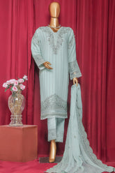 Fasaane By HZ Stitched 3 Piece Formals Chiffon Vol-09 Suit-HZK-212-Pastel Green