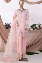 HZ Stitched 3 Piece Luxe Pret Formals Collection'2025-HZK-222-Powder Pink