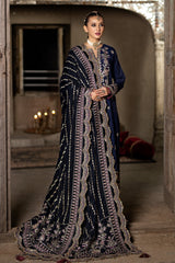 Imrozia Serene Velvet Shawl Suit-ISS - 07