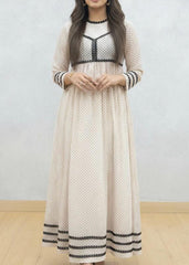 Ahlam By Safa Textile Beige meets Black Polka-Dots