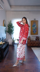 Dhaga Stitched 2 Piece Crepe Collection'2025-Saffron