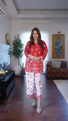 Dhaga Stitched 2 Piece Crepe Collection'2025-Saffron