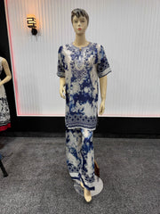 Brandlo PK Indigo Shibori Print 2-Piece Set Artistic Fusion ( Y -124)