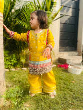 Khanak Stitched Kids-Yellow Multi Colour 2Pcs Suit-KG 021