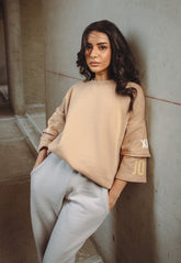 Asim Jofa Western Wear Ajwpt-04 Unisex Oversized Drop Shoulder T-Shirt 1 Pc