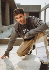 Asim Jofa Western Wear Ajwpt-02 Unisex Paneled Sweatshirt 1 Pc