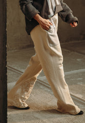 Asim Jofa Western Wear Ajwpb-04 Unisex Wide-Leg Embroidered Sweatpants 1 Pc