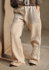 Asim Jofa Western Wear Ajwpb-04 Unisex Wide-Leg Embroidered Sweatpants 1 Pc