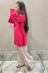 Urban Cut Embroidered Cotton Kurta with Farshi Shalwar – 2 Piece Traditional Coord Set