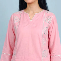 Urban Cut Stitched Emb Co Ord Cotton Suit-C0293