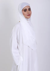 Hijabi.Pk WHITE CLASSIC FRONT-CLOSED ABAYA Hijabi