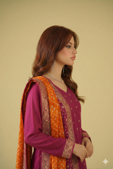 Satrang By Zouj Unstitched 3 Piece Formals Collection'2025-Fuchsia Rose
