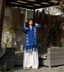 Urban Cut Stitched Emb Co Ord Cotton Suit-C0292