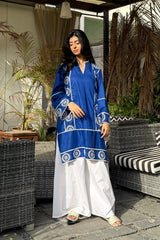 Urban Cut Stitched Emb Co Ord Cotton Suit-C0292