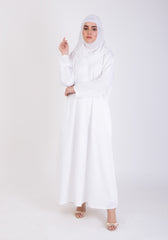 White Basic Front-Open Abaya - Abaya.pk