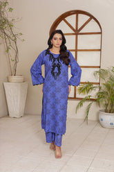 Madiha Gohar Stitched 2 Piece Suit-NURA Blue