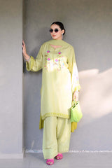 Zayne By Mashrib Stitched Summer Vol-01 Suit-Olivae - 3pc