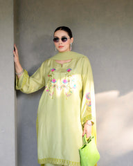 Zayne By Mashrib Stitched Summer Vol-01 Suit-Olivae - 3pc