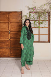 Madiha Gohar Stitched 2 Piece Suit-AYEN Green