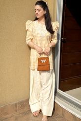 Urban Cut Stitched 2 Piece Cotton Embroidered Co- Ord Set with Farshi Salwar