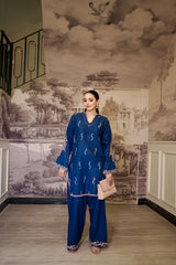 Day to Slay By Mashrib Stitched 2 Piece Summer Collection'2025-Midnight Wave