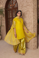 Madiha Gohar Stitched 3 Piece Eid Festive Suit-ZARMEEN-Farshi Shalwar