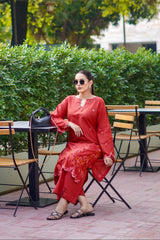 Day to Slay By Mashrib Stitched 2 Piece Summer Collection'2025-Scarlet Whisper