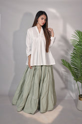 Urban Cut Stitched Cotton Long Maxi Skirt-C0227