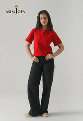 Asim Jofa Western Men & Women Ajwkt-01 Knitted Rib Collar Shirt 1 Pc