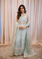 La More Unstitched 3 Piece Festive Formals Suit-Ocean Mist