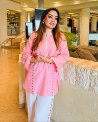Urban Cut Embroidered 2-Piece Cotton Co-Ord Set-C0296