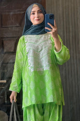 Urban Cut Stitched 2 Piece Cotton Embroidred Co- Ord Set with Farshi Salwar