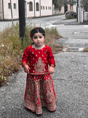 Khanak Kids Red Lehenga Choli-KL 001