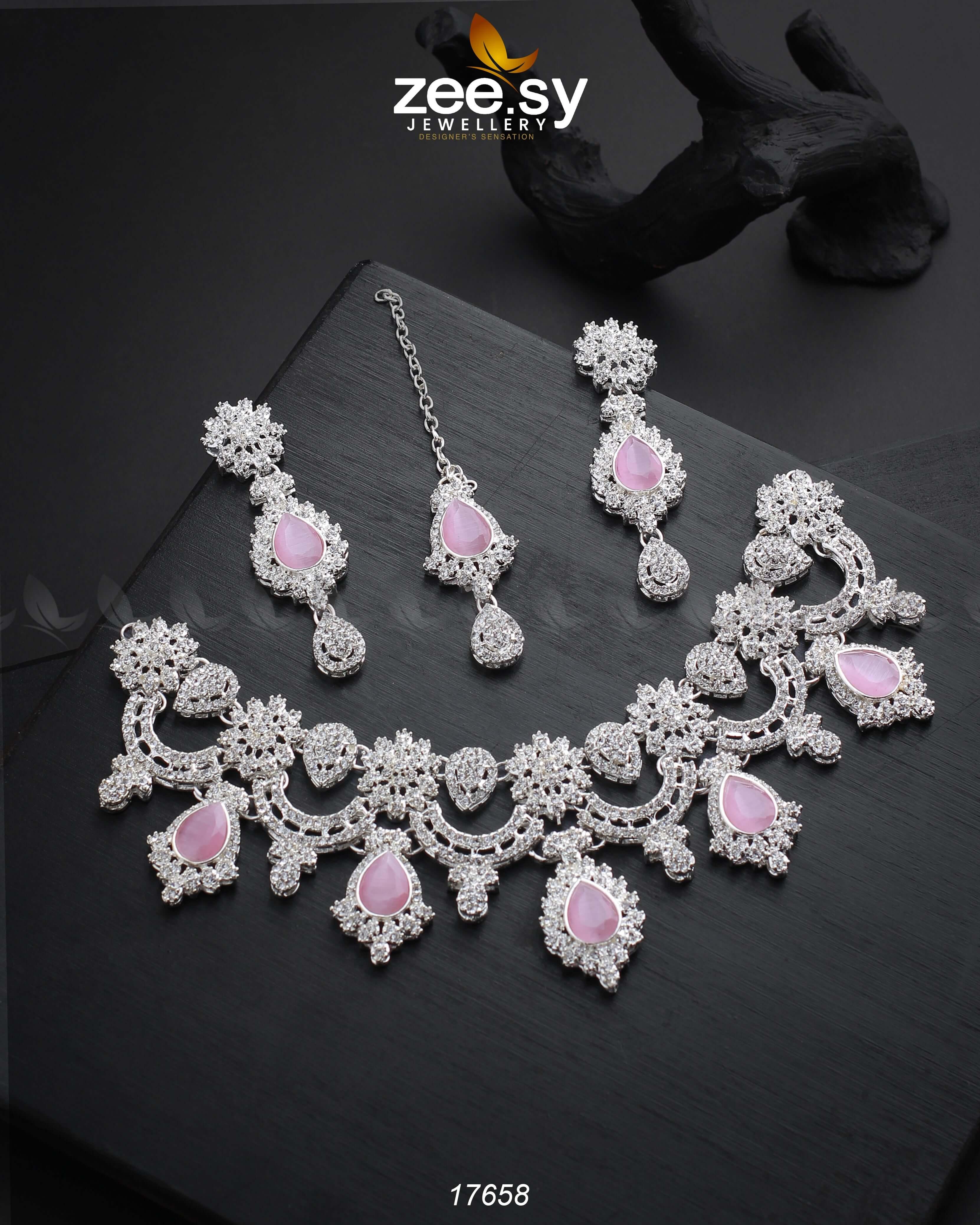 Aether Necklace Silver Pink - Zeesy Jewellery