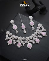Aether Necklace Silver Pink - Zeesy Jewellery