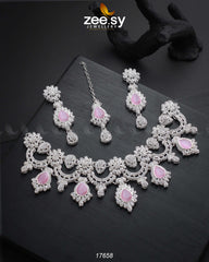 Aether Necklace Silver Pink - Zeesy Jewellery